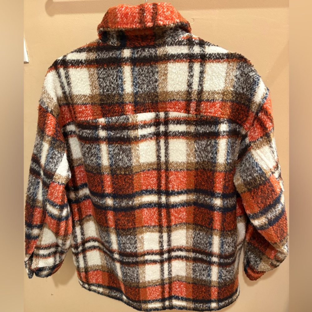 Zara Plaid Brushed Flannel Heavyweight Shacket Jacket Women’s Small - Picture 9 of 16